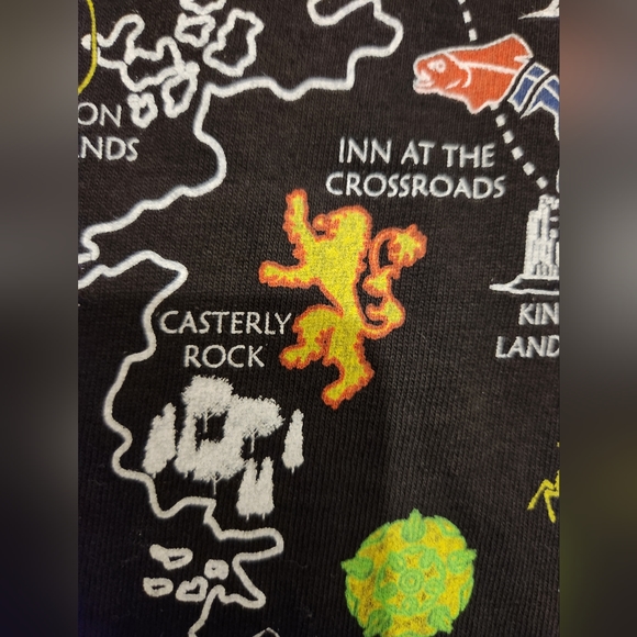 Game of Thrones T-Shirt "Choose Your House Wisely" on Front with Map NWOT - Picture 2 of 10